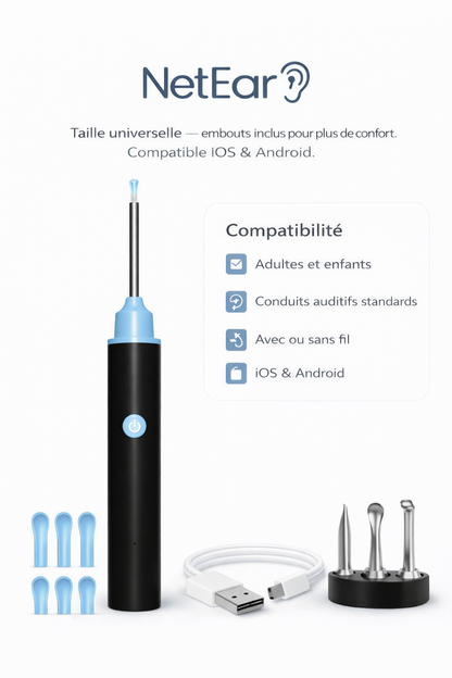 EarCleaner™ | Kits d'extraction des bouchons de cérumen avec caméra