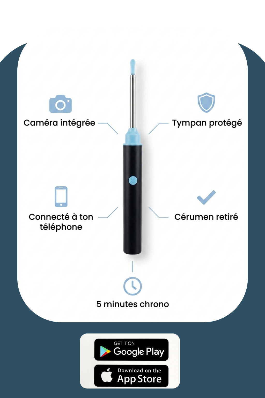 EarCleaner™ | Kits d'extraction des bouchons de cérumen avec caméra