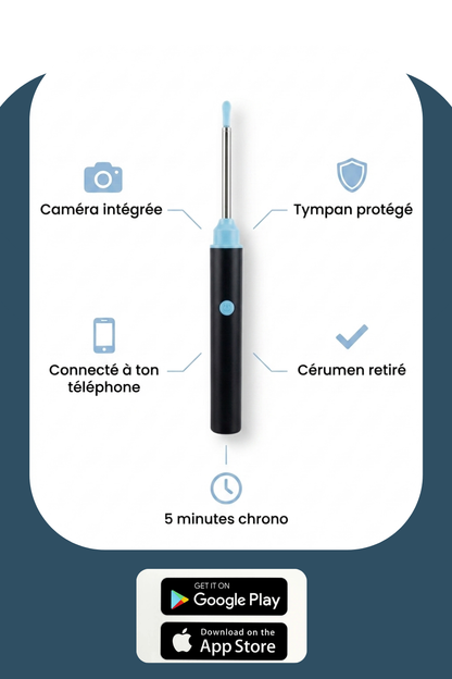 EarCleaner™ | Kits d'extraction des bouchons de cérumen avec caméra