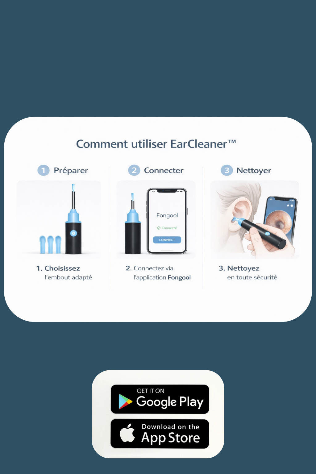 EarCleaner™ | Kits d'extraction des bouchons de cérumen avec caméra