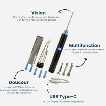 EarCleaner™ | Kits d'extraction des bouchons de cérumen avec caméra